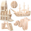 NiToy Wooden Plank Building Blocks 200PCS Sensory Toy for Kids, Montessori STEM Playset with Natural Pine Wood Creative Shapes for Educational