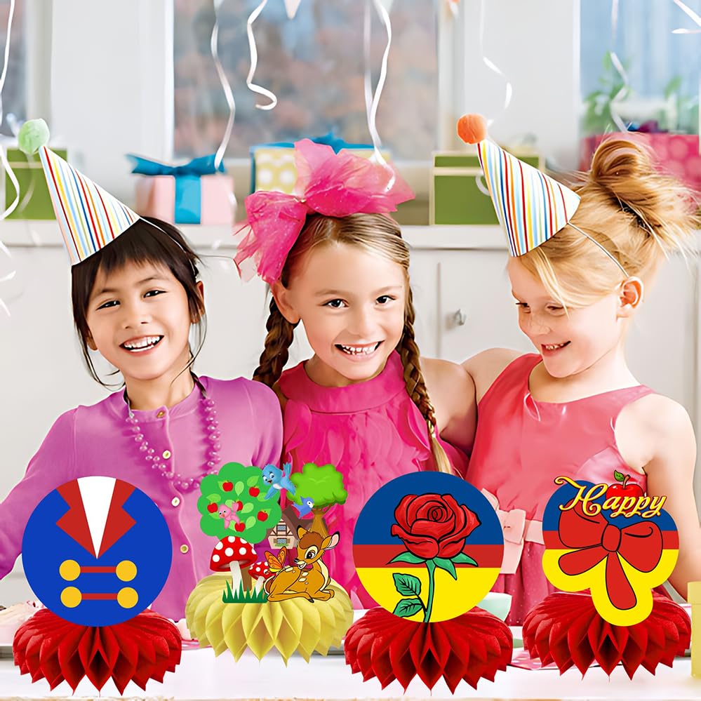 8Pcs White Girls Princess Honeycomb Table Centerpiece,Girls Princess Birthday Party Supplies Table Decorations for Kids Party Decorations