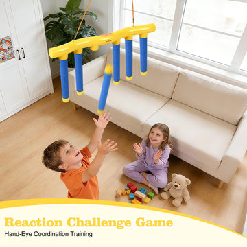 Mandarooker Reflex Drop Sticks Game, 3 Speed Reaction Training Toy Kids 3+