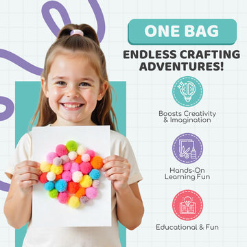 Yameer Arts and Crafts Supplies for Kids 1500+ Pcs - All in One DIY Art Craft Supplies for Kids and Toddlers - Kid Crafting School Supply Kit