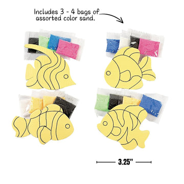 Fun Express Fish Sand Art Magnet Craft Kit - VBS 2026 Vacation Bible School Supplies/Decor - Crafts for Kids and Fun Home Activities