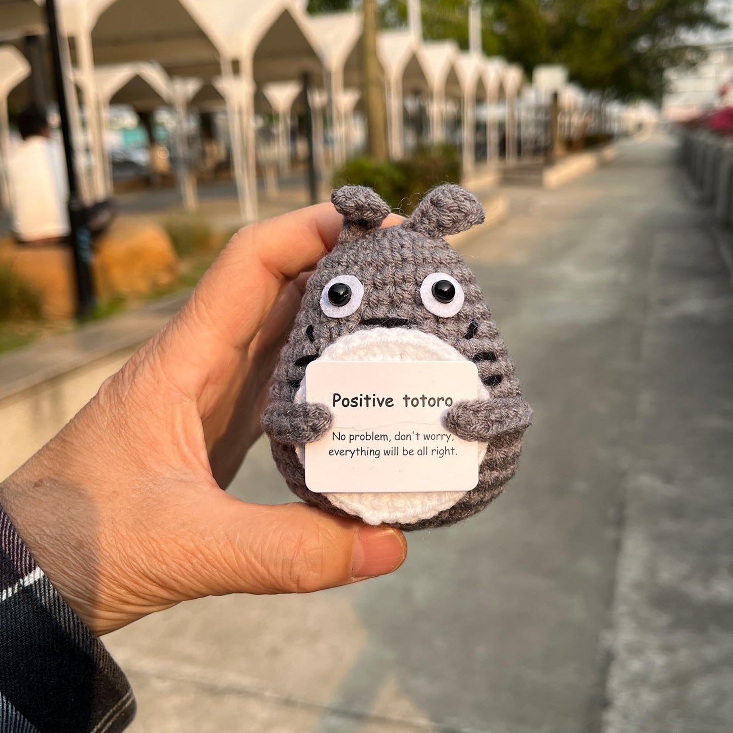 PLWalker Emotional Support Totoro Animals Gifts for Men Women, Positive Crochet Crocheted Totoro Plush Plushies Home Decor