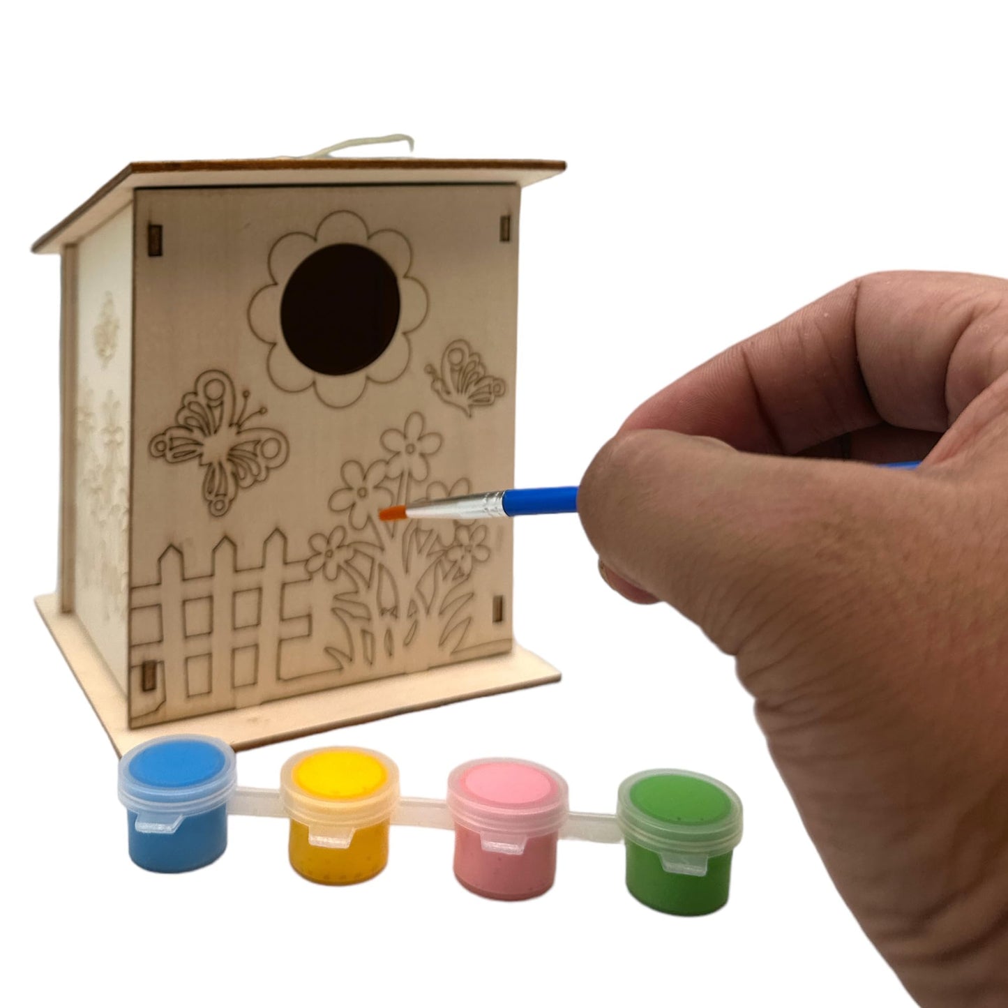 Oojami 12 Pack Birdhouse Kits for Kids - DIY Wooden Bird Houses to Build & Paint, Complete Craft Set with Paints & Brushes, Group Activity