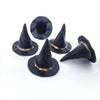 1/12 Scale Black Witch Hats for Dollhouse Miniatures, Halloween Décor, Cupcake Decorations 5Pcs