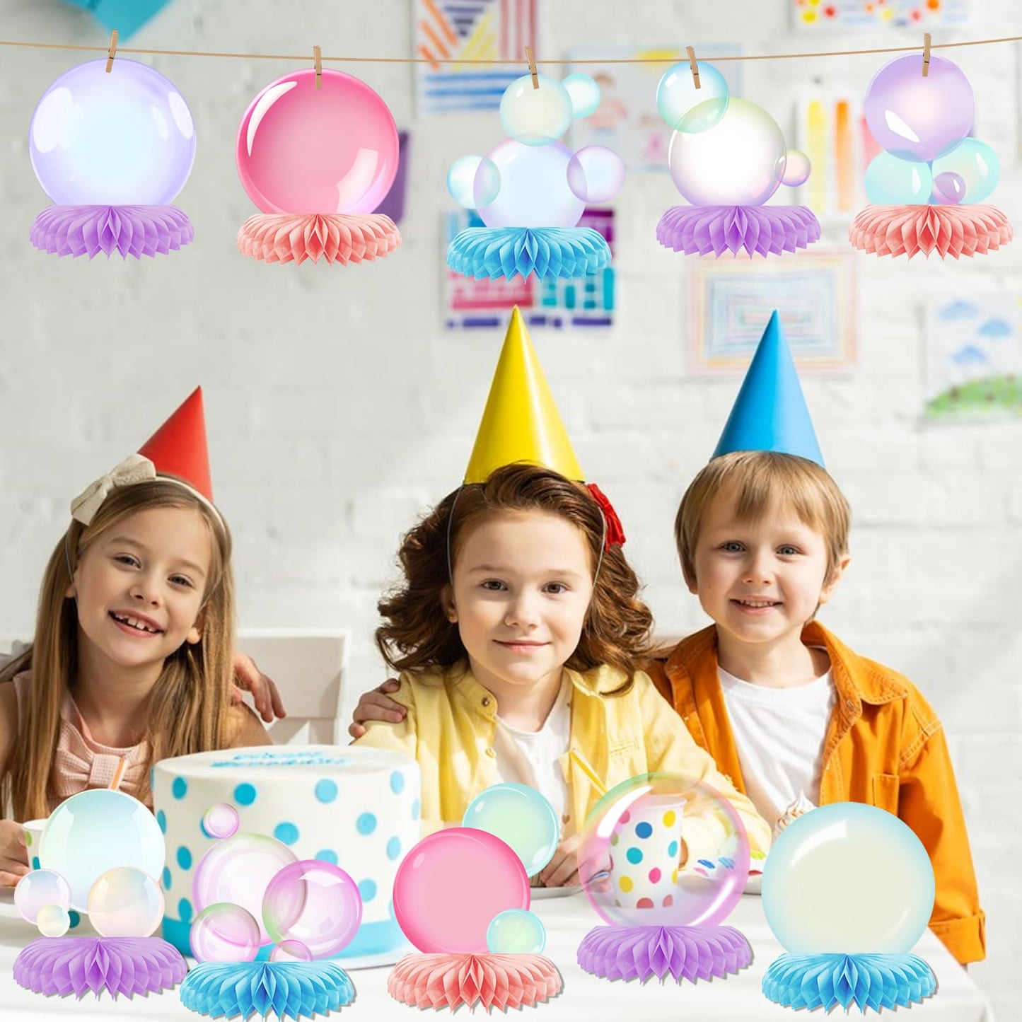10 Pcs Bubble Honeycomb Centerpieces Bubble Table Decorations Bubble Party Decorations Mermaid Centerpieces for Tables Under The Sea Table Decorations