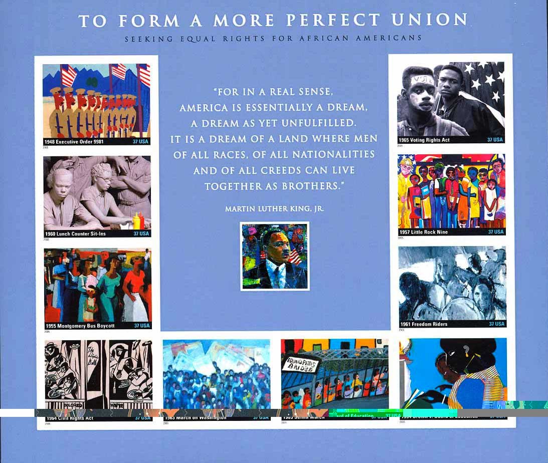 To Form a More Perfect Union Sheet of 10 37 Cent Stamps Scott 3937