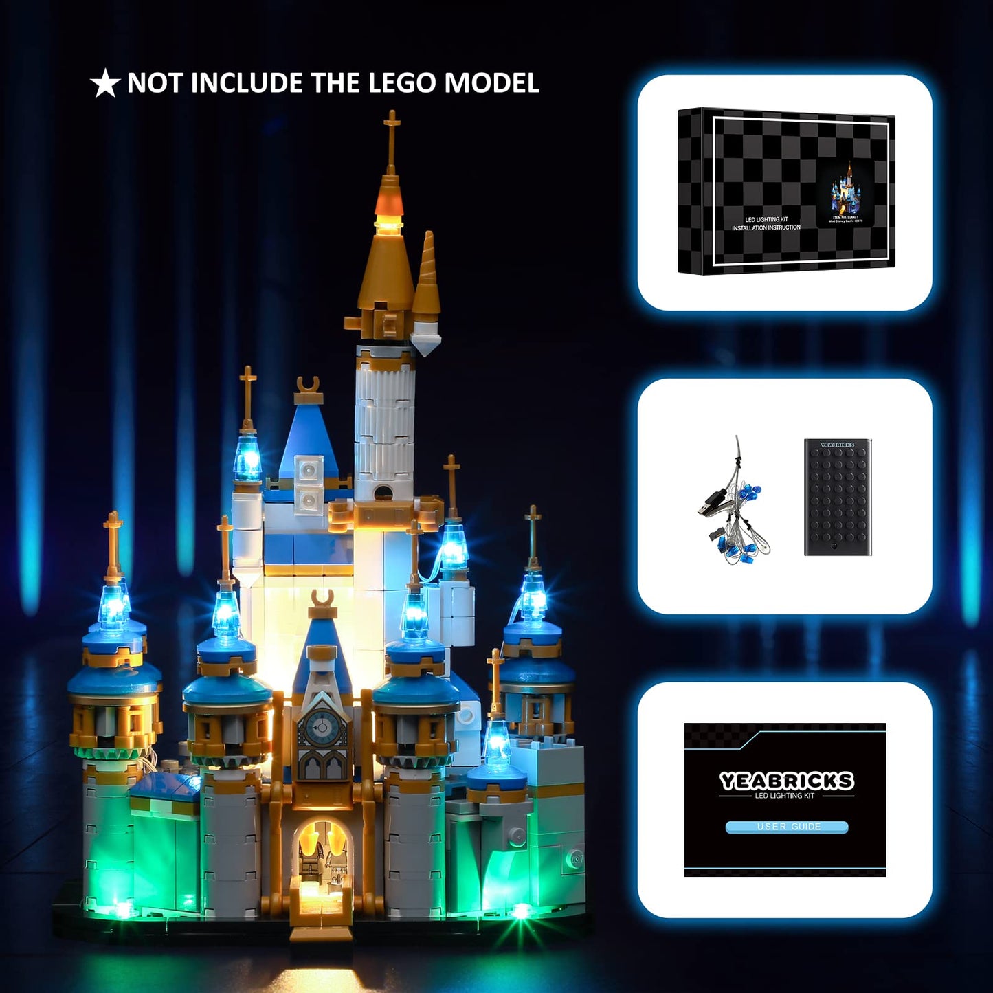 YEABRICKS LED Light for Lego-40478 Disney Mini Castle Building Blocks Model (Lego Set NOT Included)