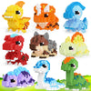 TENYEAH 9 Packs Mini Building Set Dinosaur Toys for Adult, Cut Dionsaur Building Blocks Party Favors Toys, Assemble Game Home Decor Creative Birthday