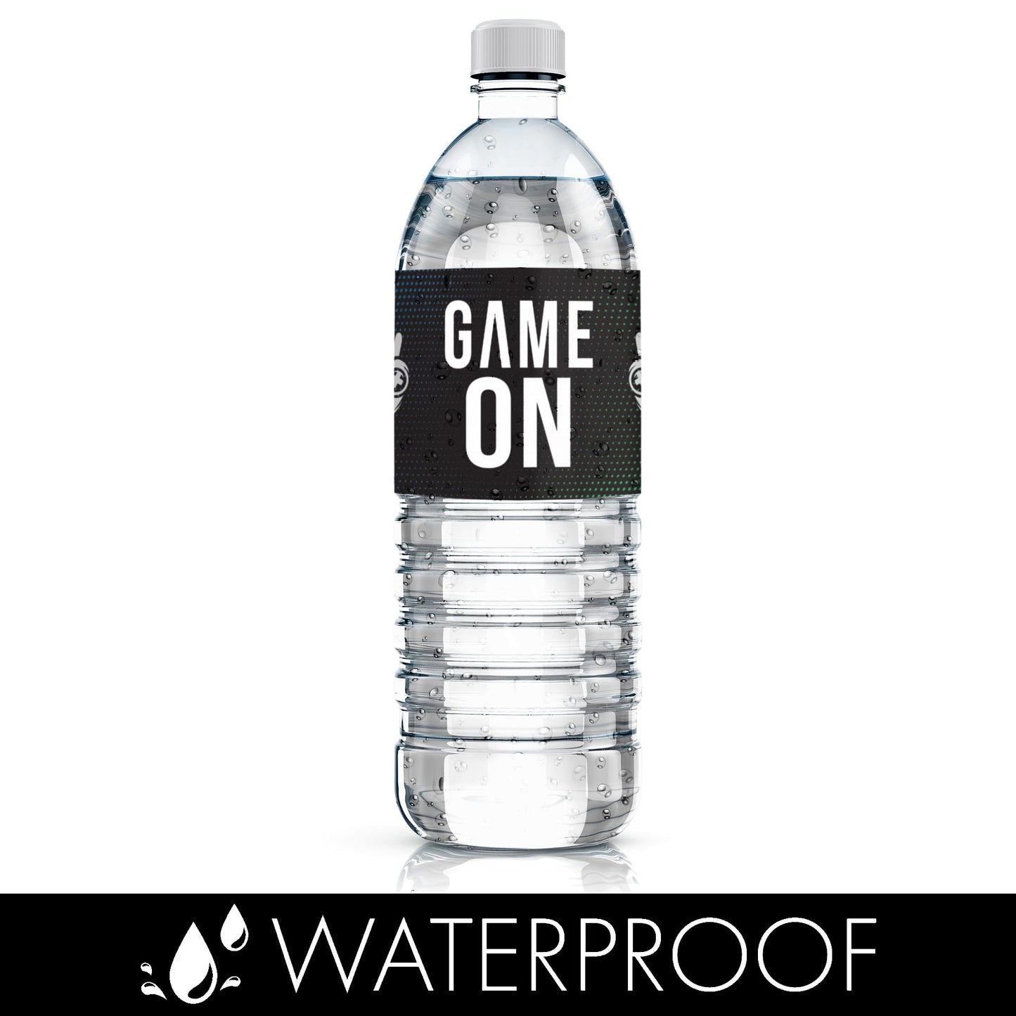 DISTINCTIVS Gamer Birthday Party Favors - Video Game Water Bottle Labels - 20 Waterproof Stickers for Gaming Birthday Party Decorations and Supplies