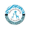 40 Stickers Zebra Leopard Teal Giraffe Baby Boy Shower Birthday Party Gift Favor Label
