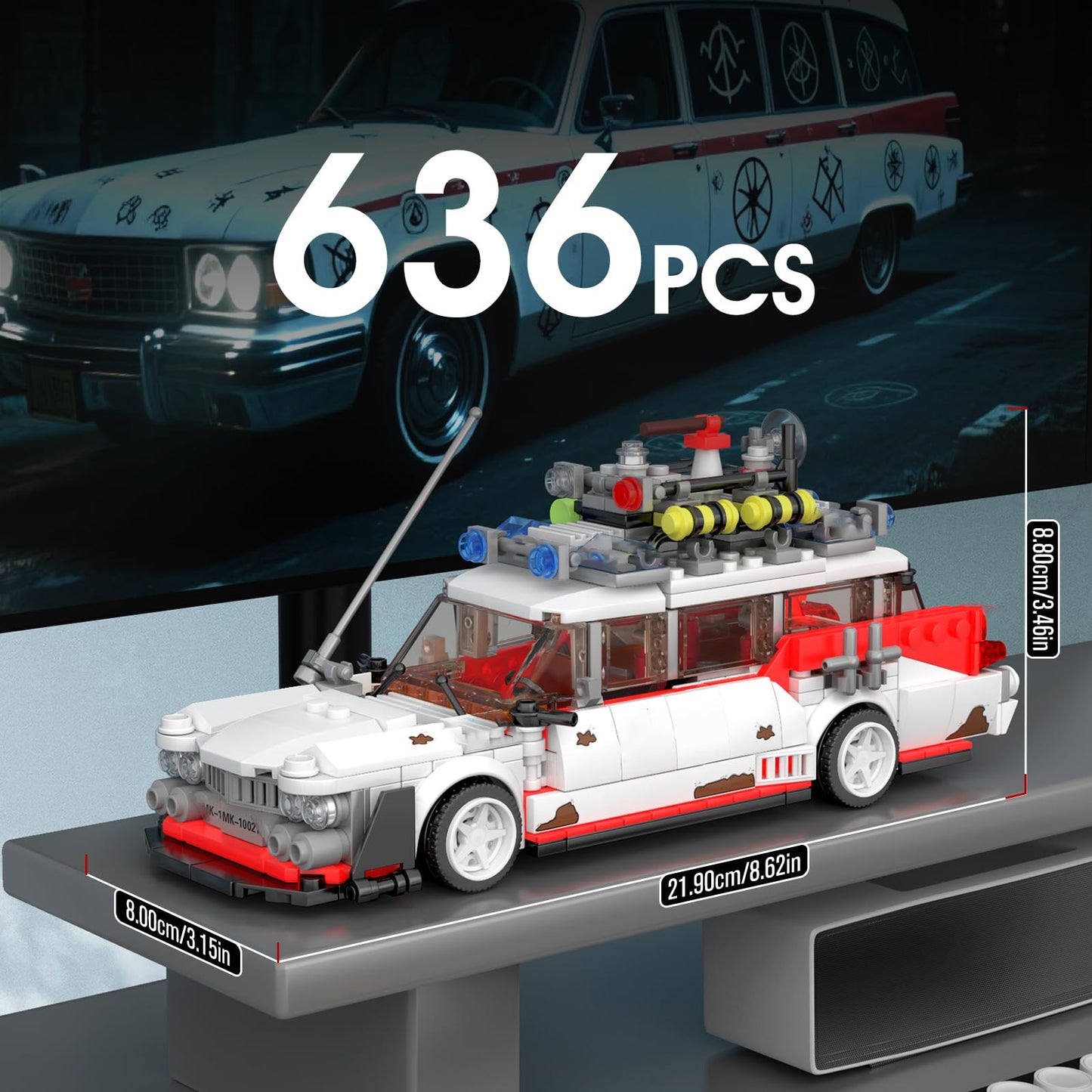 Mould King Ghost Car ECTO-1 Building Sets for Boys Age 14+&Ghost Bus Movie Fans, Creative Classic Cars 10021 Cool Vehicles Model Kits Birthday Gifts