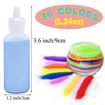Guuozzli 36 PCS Art Sand Kit, DIY Scenic Sand Painting & Wedding Decoration Bottles