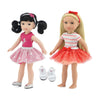 Emily Rose 14" Doll Fashion Bundle 8-PC - Pink Unicorn Tutu & Coral Outfit Sets with Shoes & Headbands | Glitter Girls and Wellie Wishers Compatible |