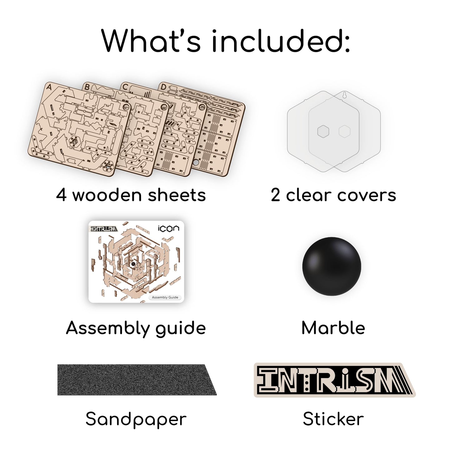 Intrism Icon - Brain Teaser Puzzle for Ages 10+ | Made in USA | DIY Model Kit & 3D Maze Game - 84 Pieces