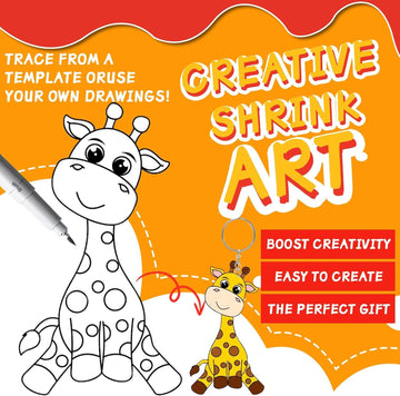 225PCS Shrinky Dink Sheets Keychains Kit,Shrink Plastic Sheets Kit with 25PCS Shrinky Dink Paper,100PCS Keychains and Open Iron Ring for Kids Creative
