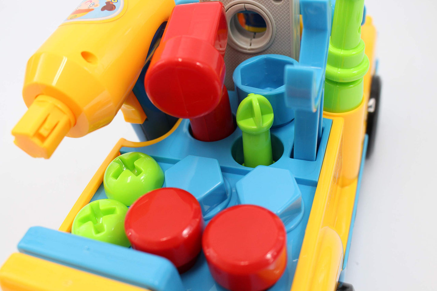 PowerTRC Fun Building Multifunctional Take Apart Toy Tool Truck with Electric Drill and Tools for Kids