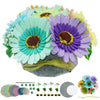 BAZIMA DIY Felt Flower Art Craft Kit, DIY Felt Sunflower and Chrysanthemum Bouquet Kit, 7pcs Felt Flowers,Floral Gifts,Beginner Craft Kit,Arrange