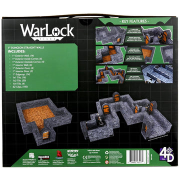 Warlock Tiles: Expansion - 1 in. Dungeon Straight Walls