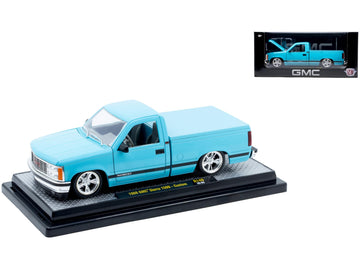 1988 Sierra 1500 Custom Pickup Truck Light Blue with Black Stripes Limited Edition to 9250 Pieces Worldwide 1/24 Diecast Model Car by M2 40300-140B