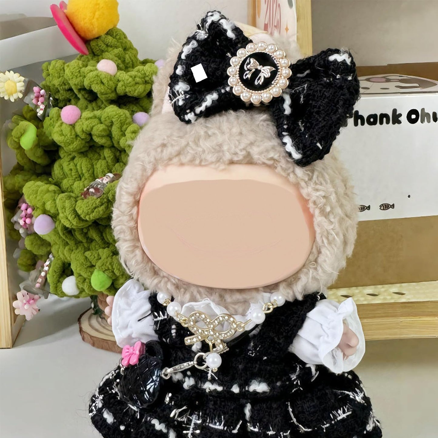 6 Set 17cm Doll Clothes, Clothes for Dolls Outfit, Accessories for 17cm Dolls Clothes T-Shirt + Dress + Bow + Handbag + Necklace + Shoes, No Doll
