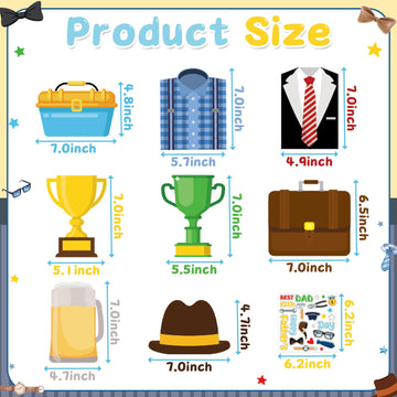 HABDJILTY 24 Set Father's Day Craft for Kids,Make Your Own Father's Gifts DIY 3D Best Dad Craft Kit for Fathers Day Handmade Crafts for Classroom