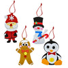 4E's Novelty Foam Christmas Character Ornament Crafts for Kids (12 Pack) Santa, Gingerbread Man, Snowman, & Penguin Christmas Crafts for Kids Toddlers