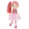 June Garden 18" Ballerina Plush Doll Rosalie - Soft Pink Hair Doll in Floral Dress & Tulle Skirt with Ballet Shoes - Gift for Girls & Toddlers