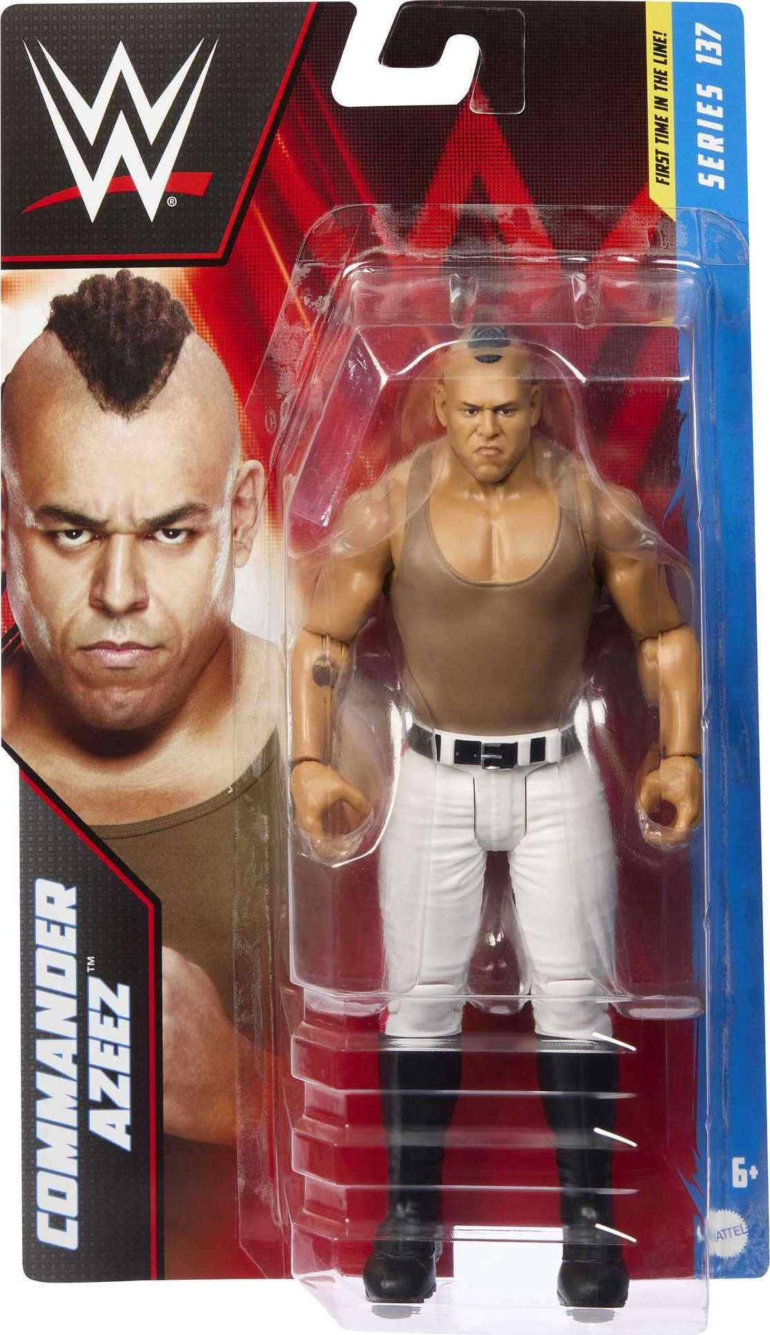 Mattel WWE Commander Azeez Basic Action Figure, 10 Points of Articulation & Life-like Detail, 6-inch Collectible