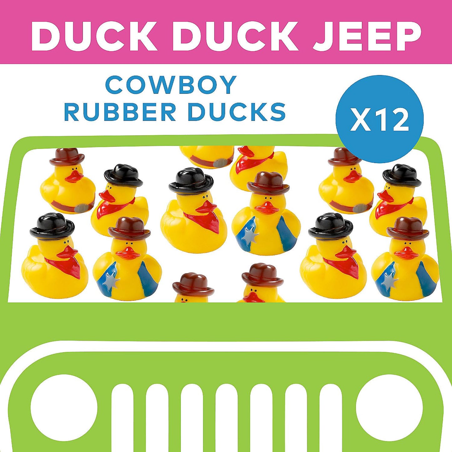 Cowboy Rubber Duckies - Set of 12 - Western Party Toys