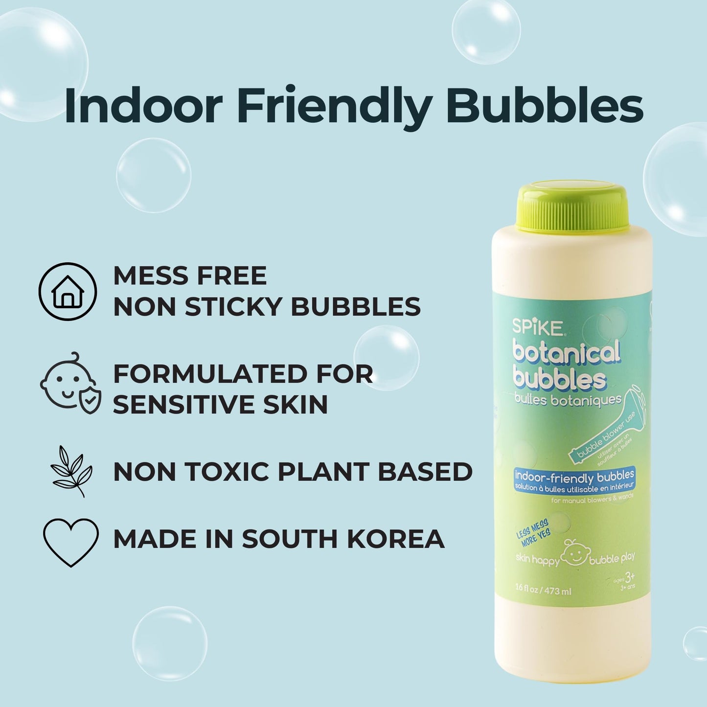 Innobaby Spike Indoor-Friendly Mess Free Botanical Bubble Solution 16 oz