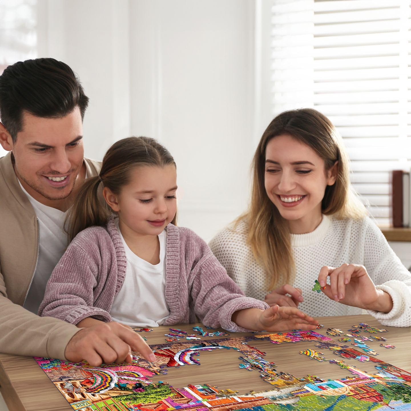 Boardwalk Mexico 1000 Piece Jigsaw Puzzle Colorful Fiesta Travel Puzzles with Premium Box, Gift for Adults and Family 19"x26"