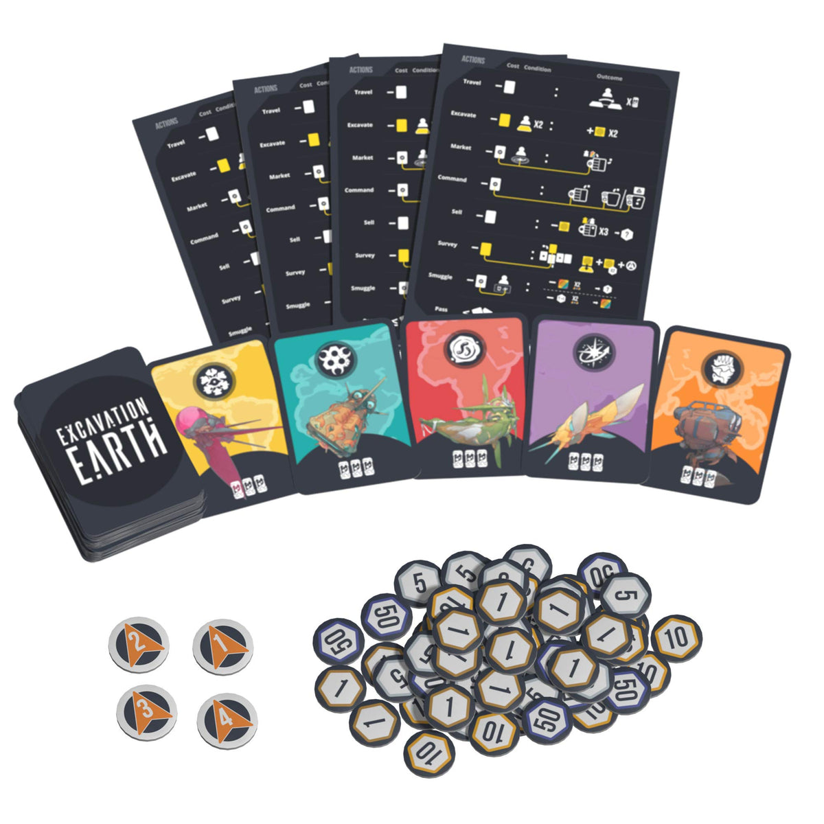 Mighty Boards Excavation Earth Board Game | Strategy Board Game | Board Game for Adults and Teens | Adventure Game | Ages 14 and up | 1 to 4 Players |