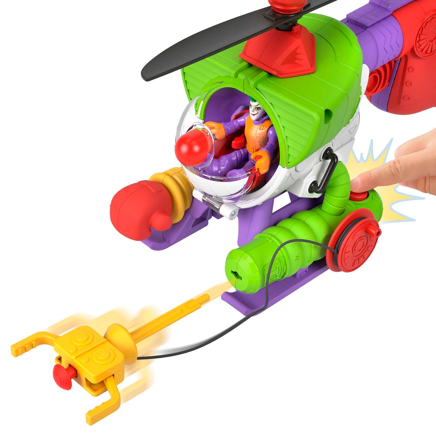 Imaginext DC Super Friends Joker Helicopter Robot 25cm Tall Joker Helicopter with Bullet Accessory for Kids 3+ Years HMV09