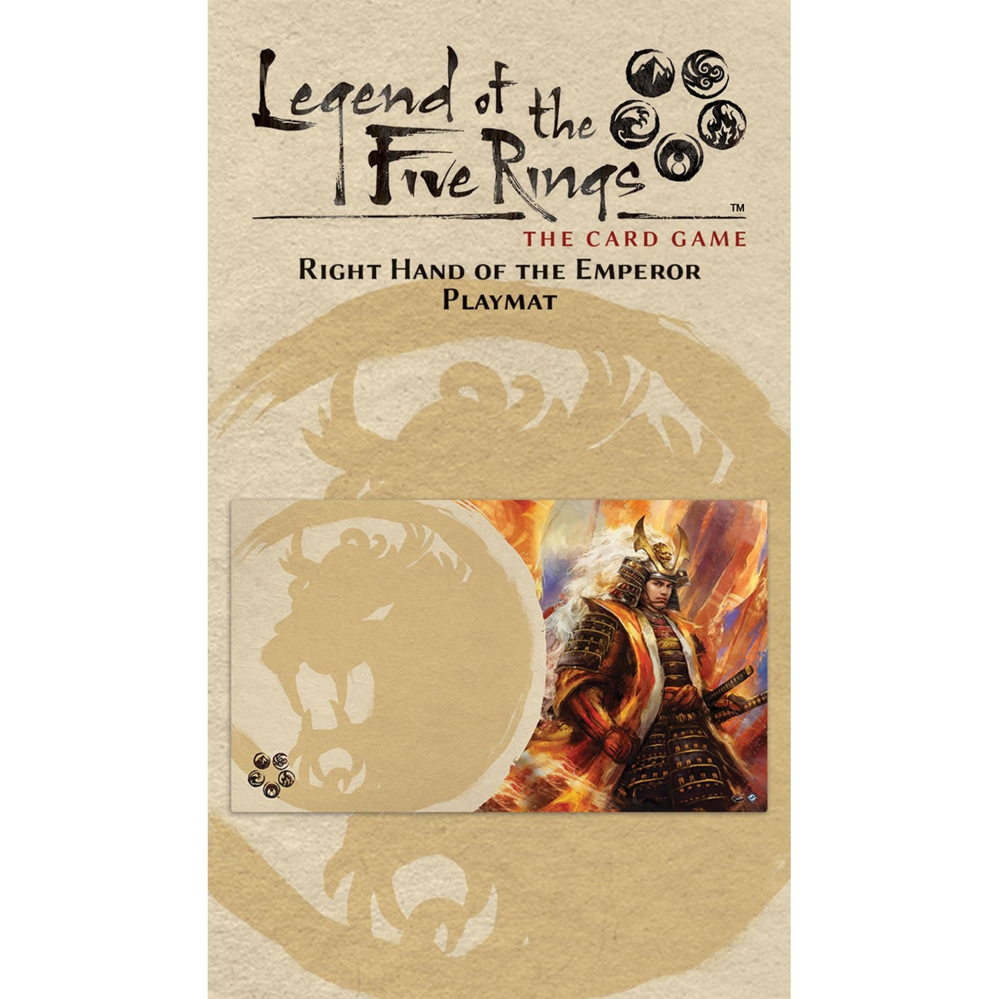 Fantasy Flight Games Legend of The Five Rings: The Card Game Right Hand of The Emperor PLAYMAT - Premium Slip-Resistant 24" x 14" Rubber Mat Card Game