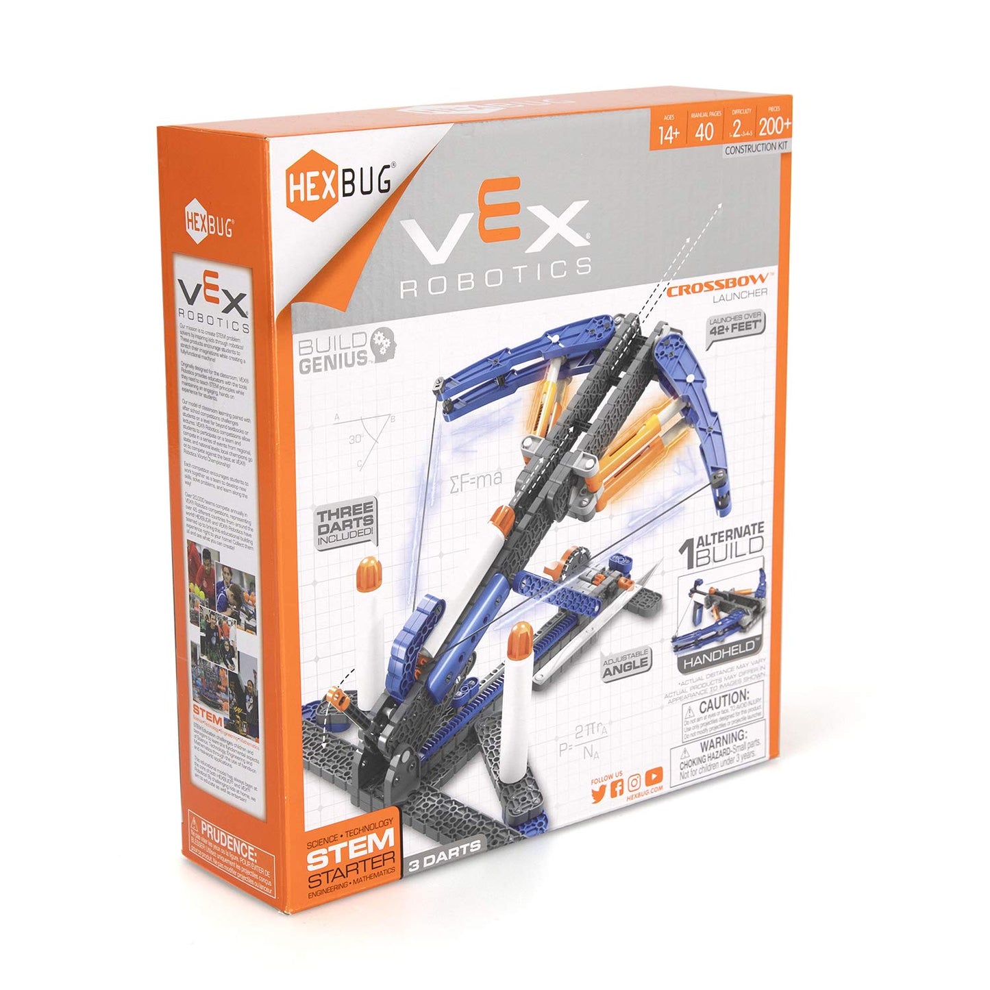 HEXBUG VEX Robotics Crossbow 2.0, STEM Learning, Toys for Kids (Blue/Orange)