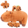 SuzziPals Capybara Stuffed Animal with Babies Inside, 5PCS Capybara Plush Set with Mommy & 4 Baby Capybaras, Soft Pillow Plush for Bedroom Decor