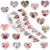 DSjuedui Romantic Realistic Animal Roll Stickers - 1000Pcs Cute Cat Dog Rabbit Sheep Heart Self Adhesive Stickers for Kids, Heart Shape Animal Vinyl