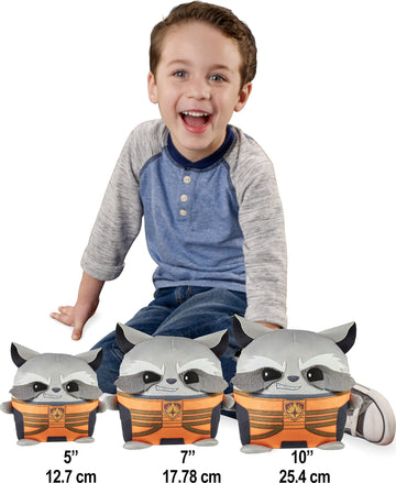 Mattel Marvel Cuutopia 10-inch Rocket Raccoon Plush Character, Super Hero Soft Rounded Pillow Doll, Collectible Toy for Kids & Fans Ages 3 Years Old