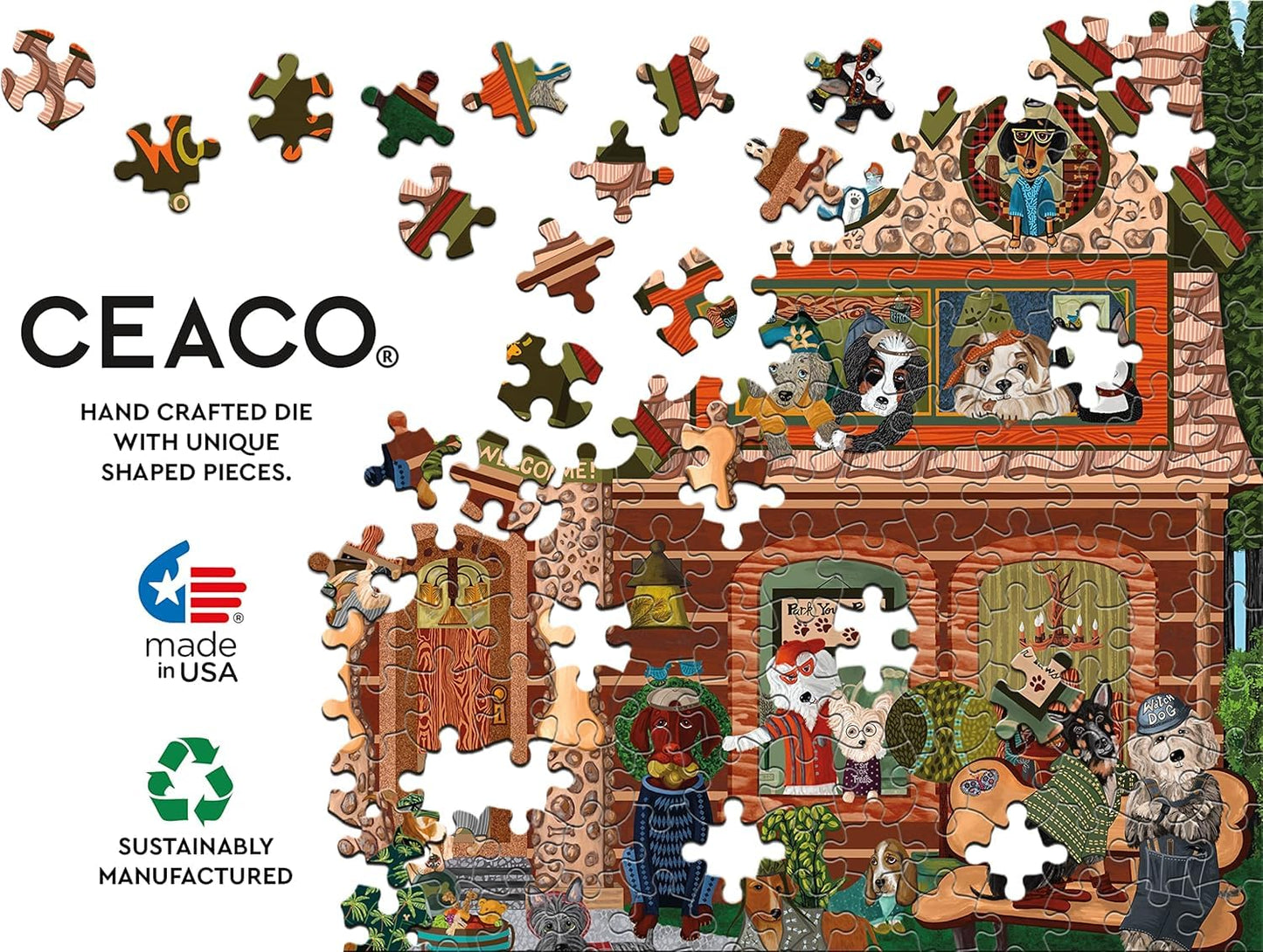 Ceaco - Woof N Wag - North Woof Inn - 300 Piece Jigsaw Puzzle