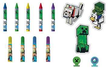 Innovative Designs Minecraft Kids Coloring Art Set | Stickers & Stampers