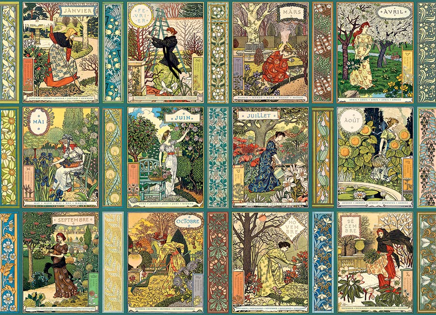 Cobble Hill 1000 Piece Puzzle - Jardiniere: A Gardener's Calendar - Sample Poster Included