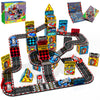 Magnetic Tiles Road Set | Magnet Tiles Race Track, Magnetic Car Racing Tile for Kids Ages 4-8 5-7, Magnetic Tile Rails Building Toys STEM Learning