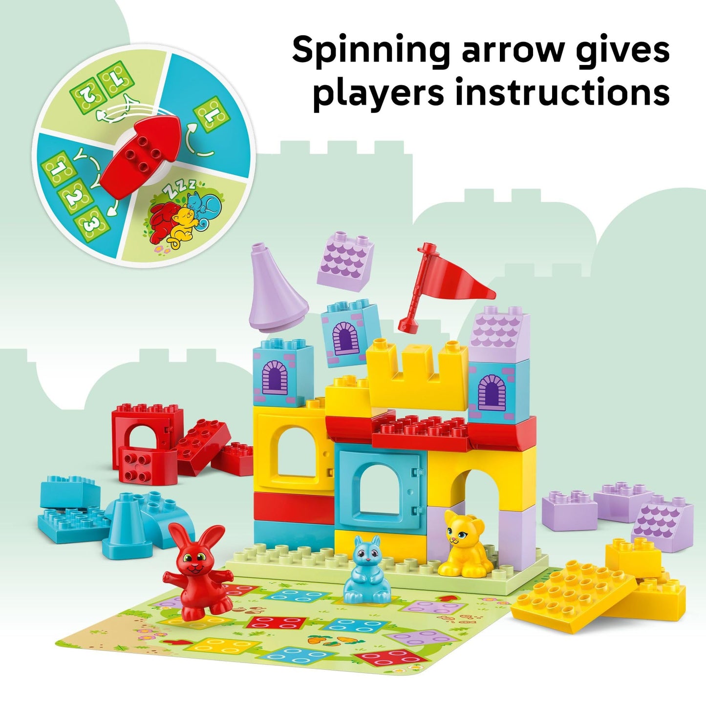 LEGO DUPLO Hopsy’s Castle Game Building Toy for Pretend Play - Learning & Education Play Set for Boys & Girls, Ages 3+ - Toddlers Learn Skills Through