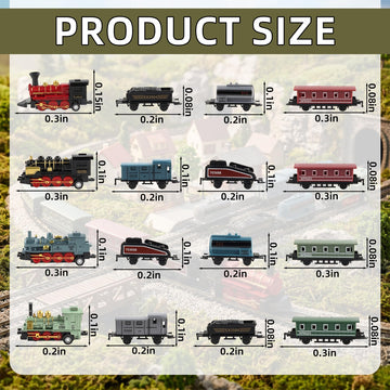 Exasinine 4 Sets Model Trains, Pull Back Steam Train Toys