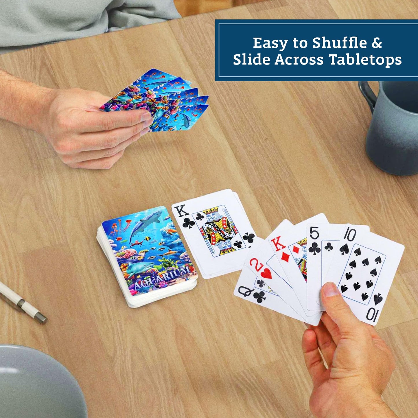 Boardwalk Puzzles Aquarium, Featherlight Unique Playing Cards, Fun Themed Deck for Home and Travel