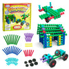 POPULAR PLAYTHINGS Playstix, Building Sticks Kit for Kids, Construction Stem Building Toy Gift for Boys & Girls - Starter Set 80 Piece