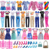 40 Pieces Doll Clothes and Accessories for 11.5 Inch Girl Dolls Including Random 5 Tops, 5 Pants, Random 6 Fashionable Dresses, Random 2 Swimwear, 10