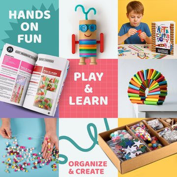 A&R CO. 3000+ Pcs Arts and Crafts Supplies & Materials for Kids - Ultimate Bulk Craft Kit for Boys & Girls with 99 Activities Book for Ages 3-5, 4-6