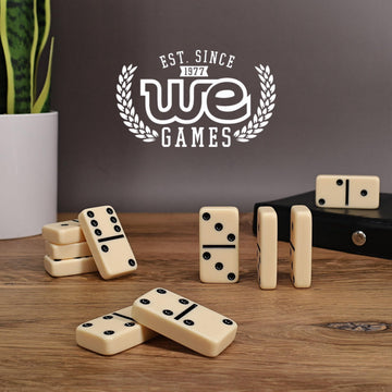 WE Games Club Size Double Six Ivory Dominoes in Vinyl Case