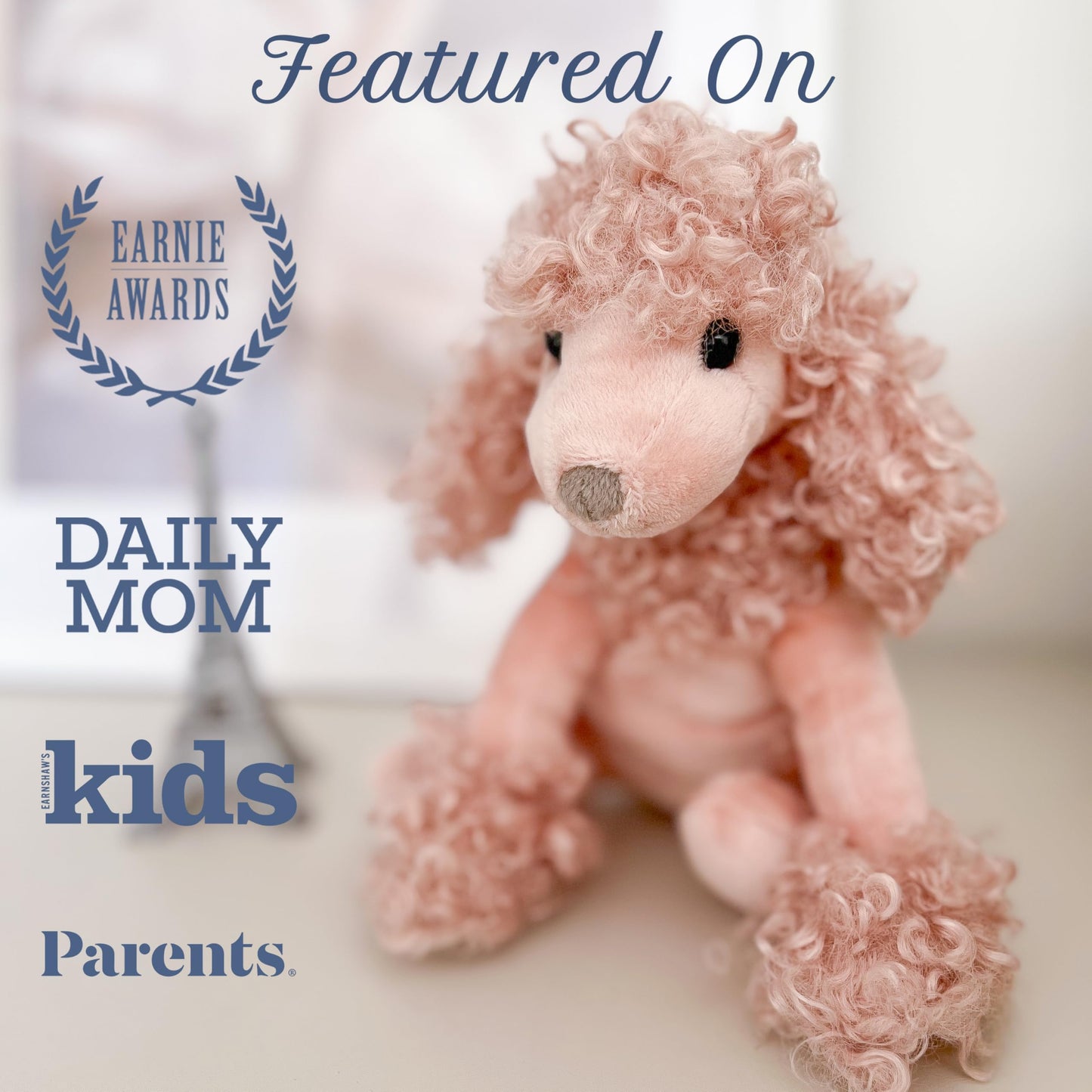 MON AMI Paris The Poodle 9-Inch Stuffed Dog, Soft Puppy Plush Toy Gift